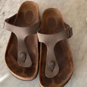 Birkenstock Taupe Leather Sandals